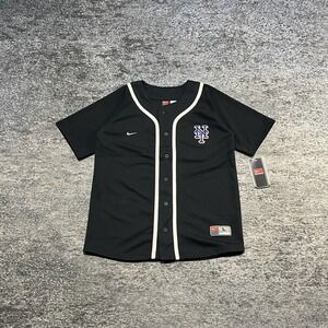 Vintage Nike New York Mets Baseball Jersey Black MLB Youth Large NEW‎ W/ TAGS